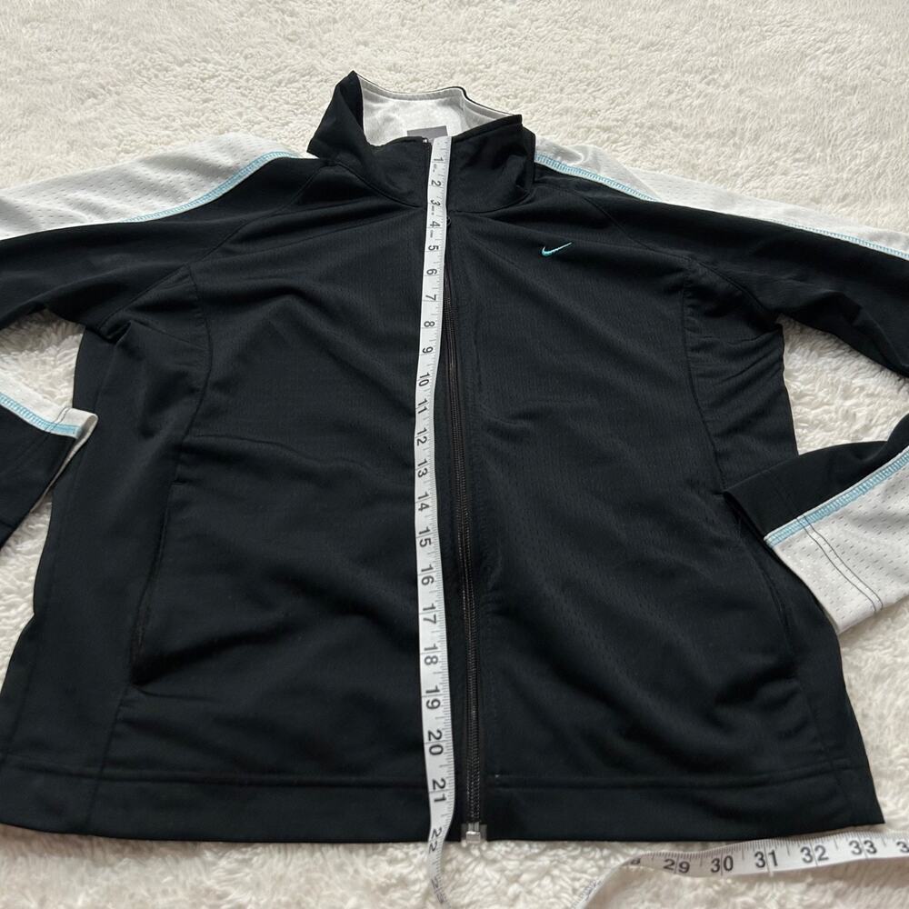 VTG Nike Womens Black/ White Zip Up Long Sleeve Jacket Sz L Workout Athleisure - Picture 5 of 7
